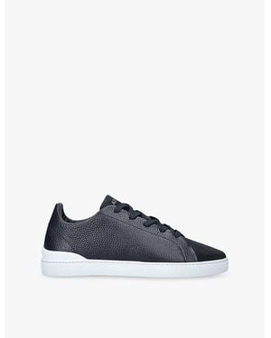 Arne Low Tumbled Leather Low-Top Trainers - Blue