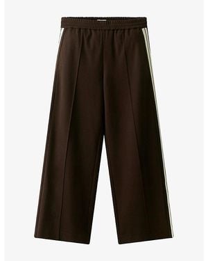The White Company Side-Stripe Straight-Leg Jersey Trousers - Black