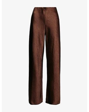 Vince Colette Wide-Leg Cotton Trousers - Brown