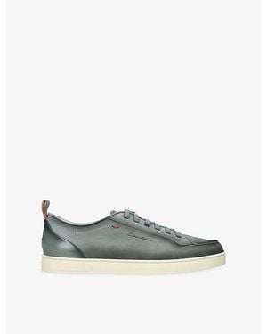 Santoni Monte Carlo Nubuck-Leather Trainers - Green
