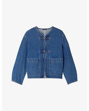 Soeur Agatha Boxy-Fit Denim Jacket - Blue