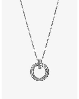 Tiffany & Co. Tiffany T T1 Narrow Circle 18Ct- And 0.24Ct Brilliant-Cut Diamond Pendant Necklace - Metallic