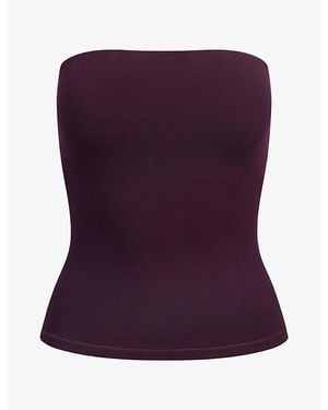 Skims Strapless Slim-Fit Cotton-Jersey Tube Top - Purple