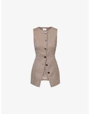 Dissh Frankie Tweed Stretch-Woven Vest - Natural