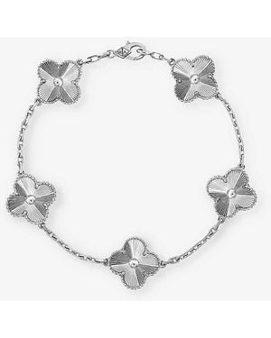 Van Cleef & Arpels Vintage Alhambra 18ct White-gold 5 Motifs Bracelet - Natural