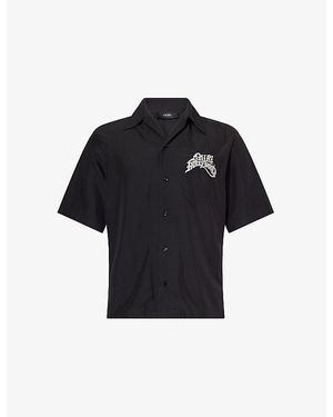Amiri Hollywood Camp Short-Sleeve Woven Shirt - Black