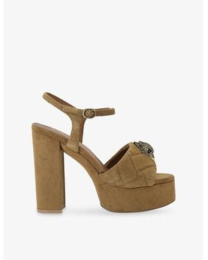 Kurt Geiger Kensington Suede Platform Sandals - White