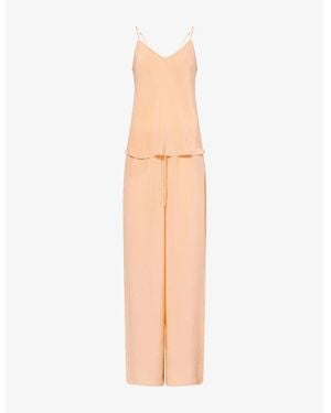Olivia Von Halle Bliss Silk Crêpe De Chine Camisole Set - Orange
