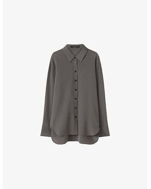 JOSEPH Joe Relaxed-Fit Silk Blouse - Grey