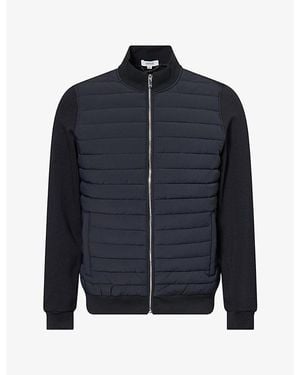Arne Hybrid Quilted Woven Jacket - Blue
