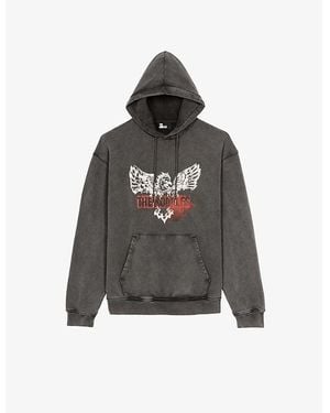 The Kooples Graphic-Print Cotton-Jersey Hoody - Grey