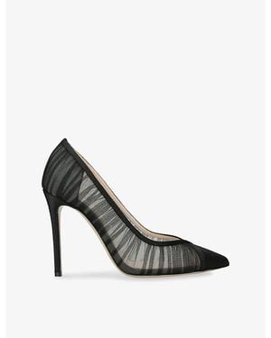 Andrea Wazen Nora 105 Satin Heeled Court Shoes - Grey