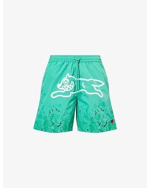 ICECREAM Snakeskin Running Dog Swim Shorts - Green