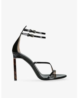 Tom Ford Double-Ankle Strap Patent Leather Heeled Sandals - White