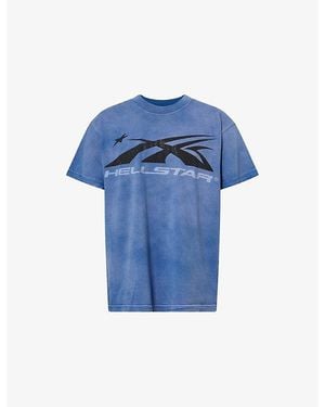 HELLSTAR Classic Logo Cotton T-Shirt - Blue