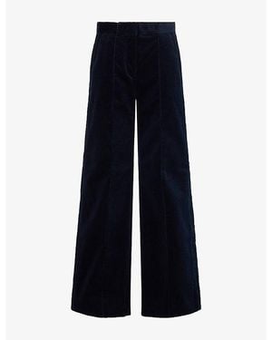 ME+EM Leg Elongator Cotton Cord Trousers - Blue
