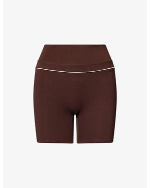 WE Are Tala Dayflex Contrast Sweetheart Shorts - Brown
