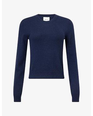 Reformation Lian Crewneck Cashmere Sweater - Blue