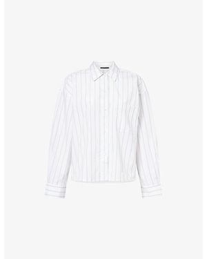Jenni Kayne Ease Pinstripe Cotton Shirt - White