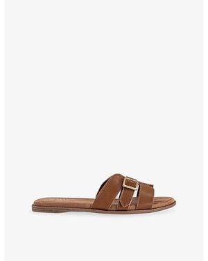 TOMS Sol Leather Slides - Brown