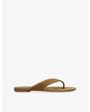 Le Monde Beryl Flat Thong Suede Sandals - Gray