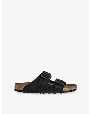 Birkenstock Arizona Wire Buckle Suede Sandals - Black