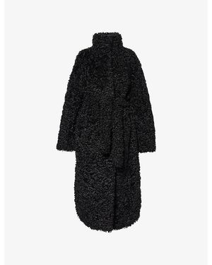 Frankie Shop Ravello Faux Shearling Robe Coat - Black