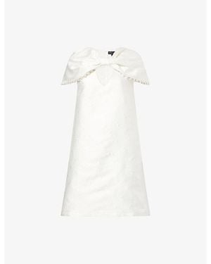 Sister Jane Opaline Caped Satin Mini Dress - White