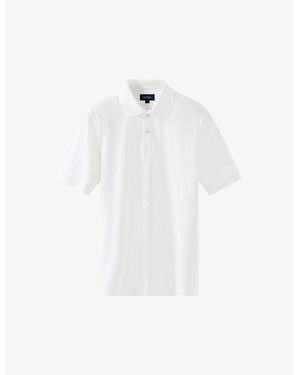 Eton Short-Sleeved Regular-Fit Cotton-Piqué Polo Shirt - White