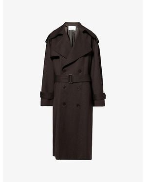Frankie Shop Dursley Long Wool-Blend Trench Coat - Black