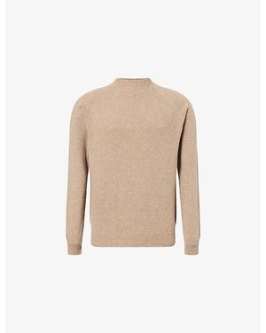 Sunspel Crewneck Knitted Wool Jumper - Natural