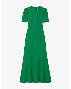 Ro&zo Belle Puff-Sleeve Woven Maxidress - Green