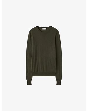 JOSEPH Cashair Round-Neck Cashmere Jumper - Green