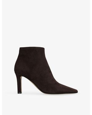 The Row Carla 80 Suede Boots - Black