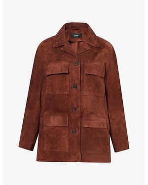 Arma Sendy Camp-Collar Suede Jacket - Brown