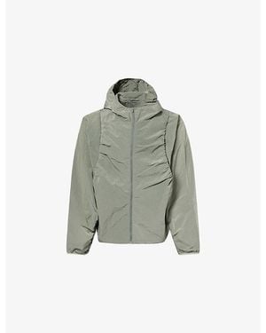 Seventh Ofunato Hooded Nylon Windbreaker Jacket - Gray