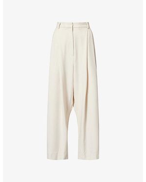 Atelier Ninety Five The Barrel Pleated Woven Pants - White