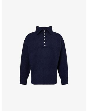 Pretty Lavish Laurent Collared Knitted Jumper - Blue