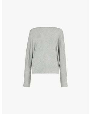Calvin Klein Ultra Soft Long-Sleeves Stretch-Woven Pajama Top - Gray
