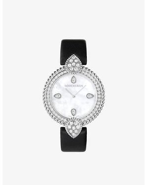 Boucheron Wa015801 Serpent Bohème, 1.21Ct And Leather Diamond Quartz Watch - White
