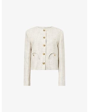 Blazé Milano Shamo Bolero Wool-Blend Jacket - White