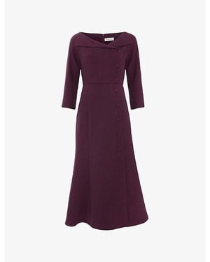 Phase Eight Sienna Tux Woven Midi Dress - Purple