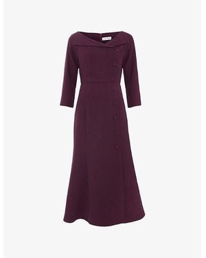 Phase Eight Sienna Tux Woven Midi Dress - Purple