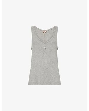 Eberjey Dream V-Neck Jersey-Rib Tank Top - Grey