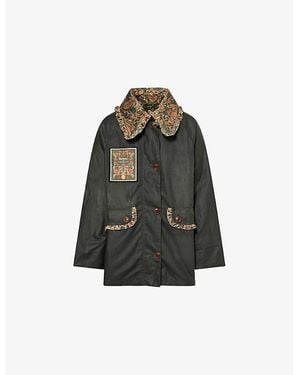Barbour X Farm Rio Maria Clara Waxed Cotton Jacket - Green