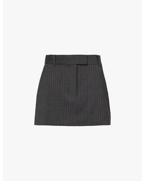 Camilla & Marc Brancusi Pinstriped Wool-Blend Woven Mini Skirt - Black