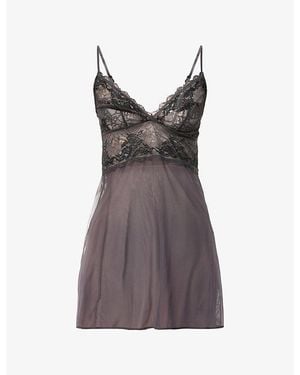 Wacoal Lace Perfection Stretch-Lace And Mesh Chemise - Grey