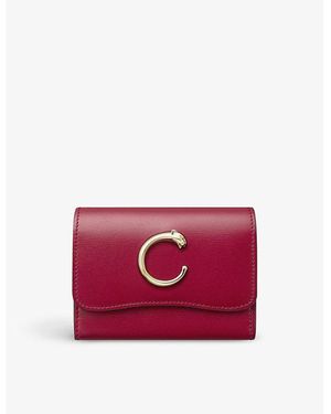 Cartier Panthère De Mini Leather Wallet - Red