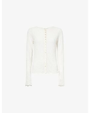 Dissh Delia Sheer Cotton-Knit Top - White