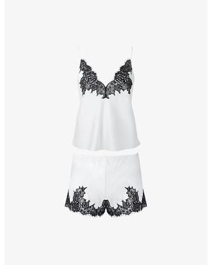 Bluebella Anastasia Lace-Insert Satin Pyjama Set - White